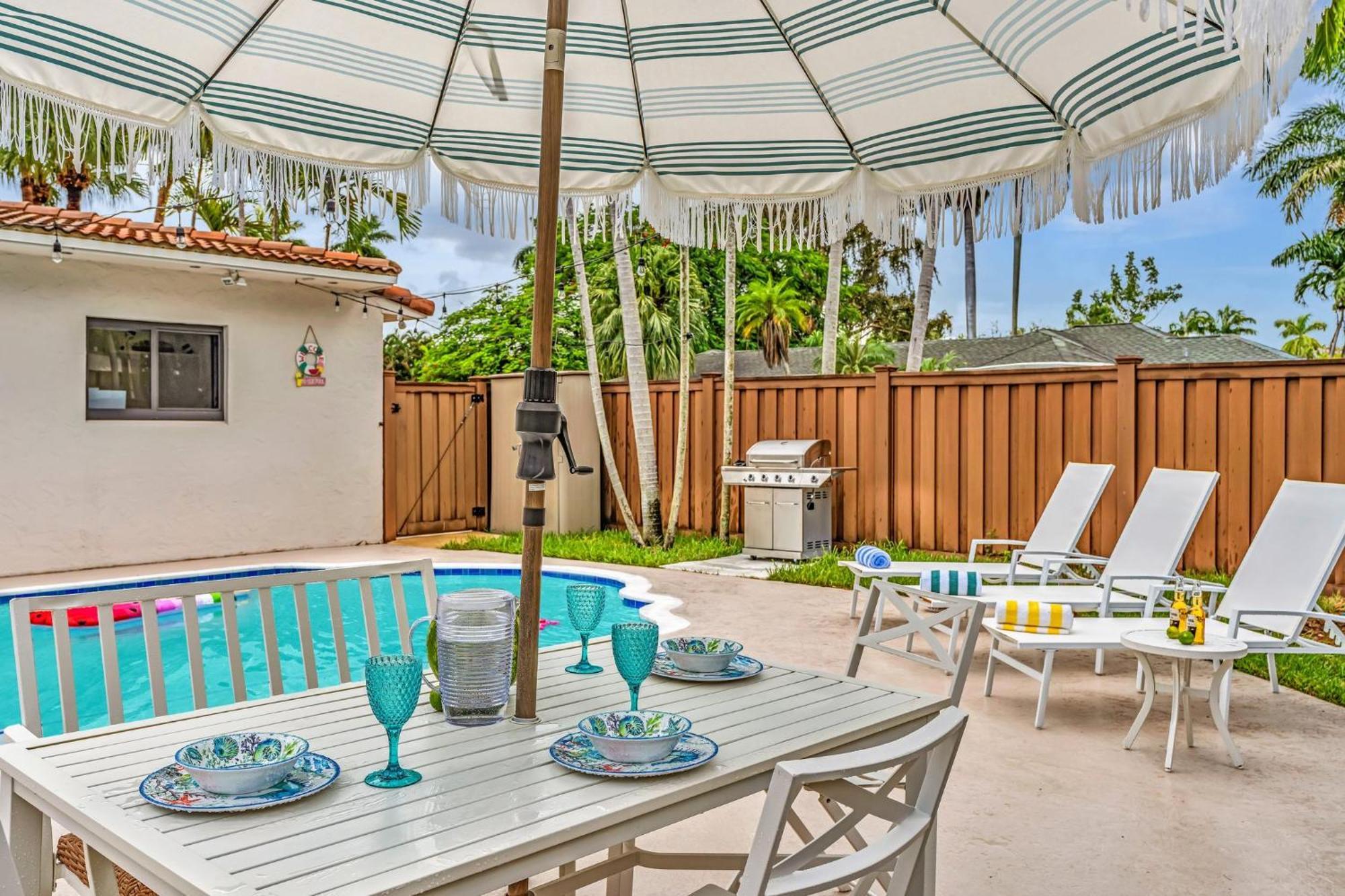 Tropical Oasis With Pool 10 Mins Airport & 5 Mins Beach Hollywood Exterior foto